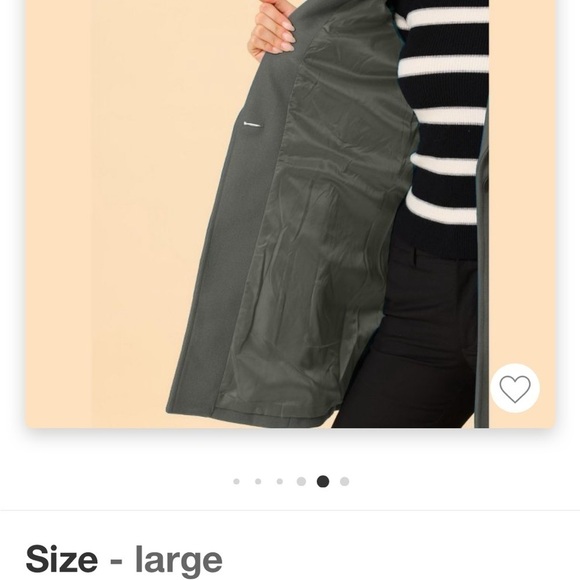 Allegra k women’s classic notched lapel long coat dark gray nwt - Picture 6 of 7